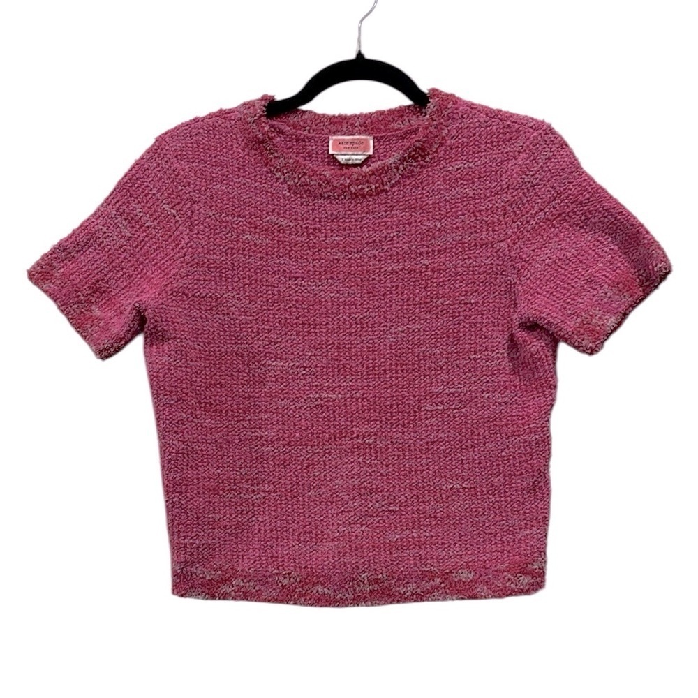Kate Spade New York Pink Boucle Cropped Feminine Cowuette Girl Crop Top Shirt S